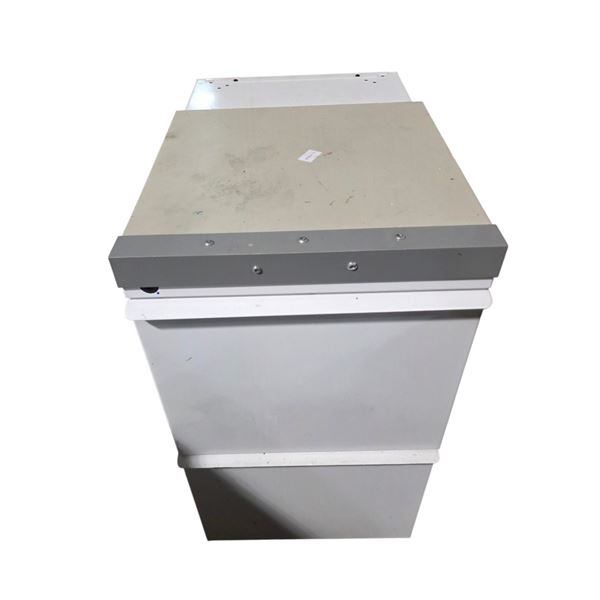 White Metal Office 2-Drawers Filing Cabinet - approx. 28" H (Used)