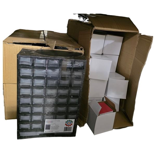 BNIB 6-pcs Organization Drawer Storage Cabinets & NEW Abrasive Rubber Sanding Pads (10 per Box)