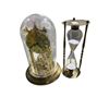 Image 1 : Vintage Gruen Anniversary Clock Glass Dome & Brass Hourglass Sand Timer