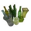 Image 1 : Group of Vintage Green Glass Items - includes Wine Bottles, Vases & More (approx. 12 pcs)