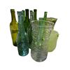 Image 2 : Group of Vintage Green Glass Items - includes Wine Bottles, Vases & More (approx. 12 pcs)