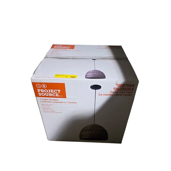 BNIB Project Source Rattan Shade 1-Light Pendant - approx. 18" x 18" x 16.5" (Open Box)