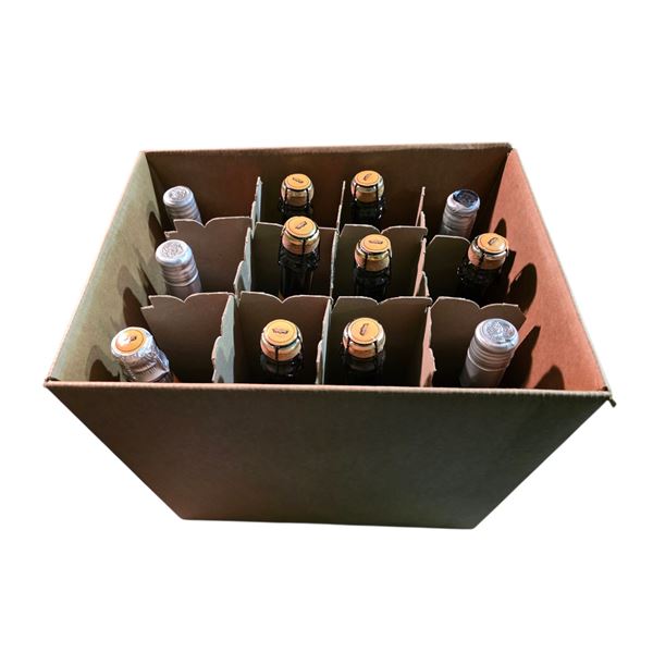 Movie Set Dec Group of 8 Champagne Brut "Ciel Parquet" & 4 de-alcoholized Wine Bottles (Props)