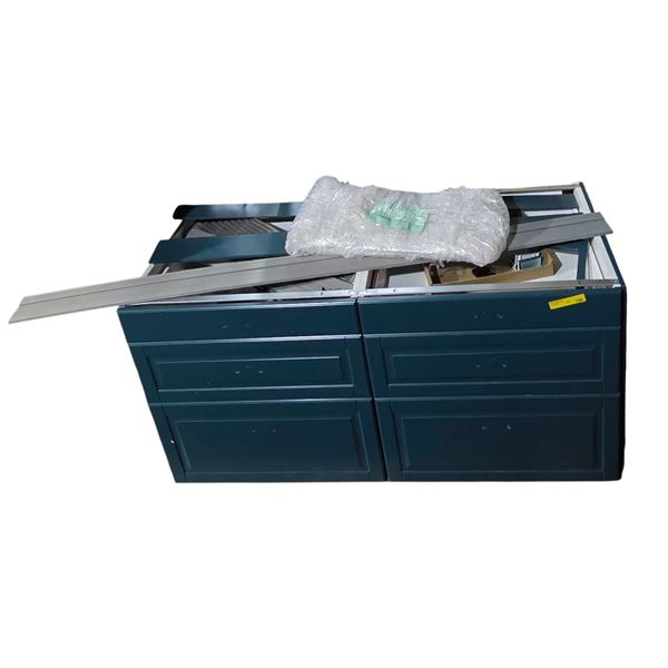 Dark Blue 6-Drawer Buffet - Top & Handles are missing (approx.5ft x 2ft)