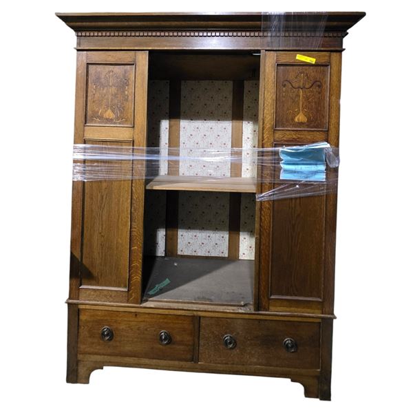 Vintage Wooden Wardrobe Used for Movie Set Dec - approx. 58" x 19" x 80" (Front Door is missing)