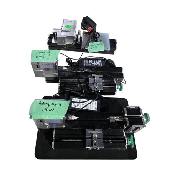 Group of 2 Mini Makers Mini Woodturning Lathe Machine & 1 Sanding Machine - Tested - Working Conditi