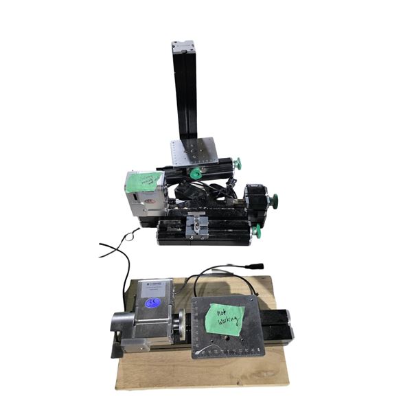 Group of Mini Makers Mini Woodturning Lathe Machine, 1 Sanding Machine & Mini Mill CNC Machine - Tes