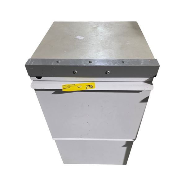 White Metal Office 2-Drawers Filing Cabinet - approx. 28" H (Used)