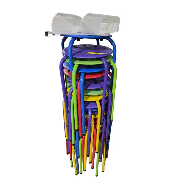 Group of approx. 18 Classroom Stools - various Colors & Conditions