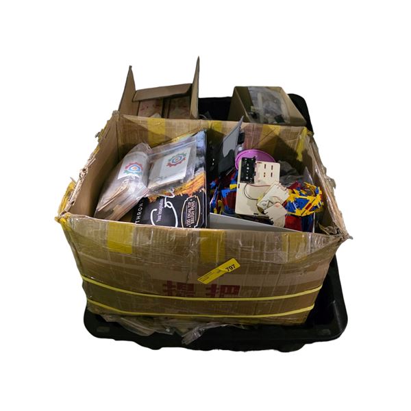 Group of 2 Large Bins full of Woodworking & DIY Supplies - includes box of NEW Woodcraft 3D Puzzle F