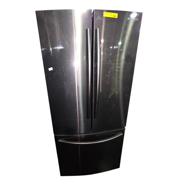 Samsung Black Stainless-Steel French Door refrigerator - Model RF220NCTASG (Used Condition - Not Tes