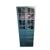 Image 1 : Dark Blue Glass Display Kitchen Cabinet - approx. 30" x 80" H (Handles are missing)