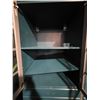 Image 5 : Dark Blue Glass Display Kitchen Cabinet - approx. 30" x 80" H (Handles are missing)