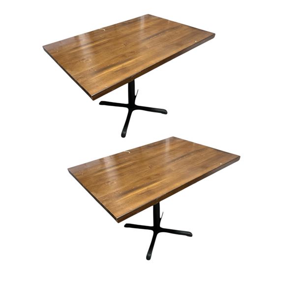 Group of 2x Wooden Restaurant Style Table