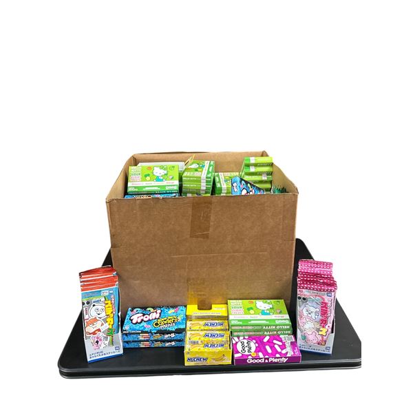 Box of Various Candy - Hi-Chew, Trolli Chews, Asian Style Candy, Licorice Candy, Hello Kitty Sour, E