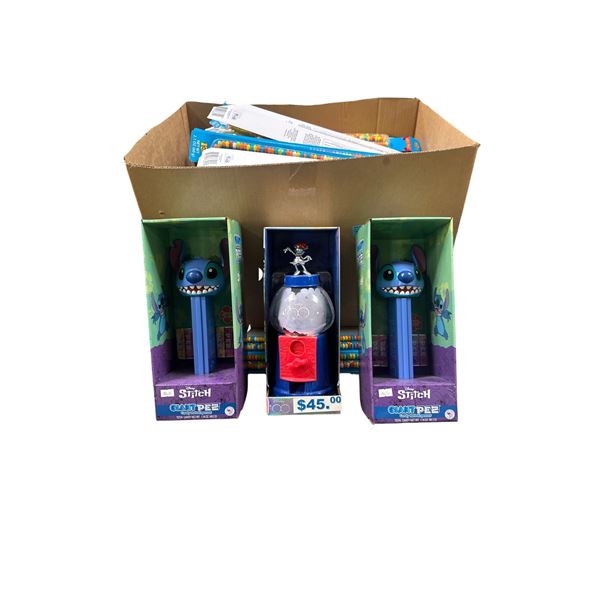 Box of Various Candy - Candy Necklace, PEZ, Lime & Pickle Beer Salt, Fast Burger Candy, Disney 100 T