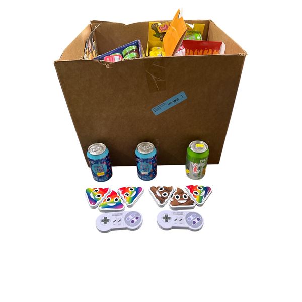 Box of Various Candy - Poop Candy, Zombie Eyeball, Yummy Miami, Super Nintendo Candy, Etc.