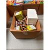 Image 2 : Box of Various Candy - Warheads Sour Drink Mix, Candy Brains, Milky Way Chocolate Bar, Etc.