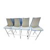 Image 1 : Set of 4 White & Blue Plastic Bar Stools