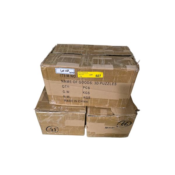 NEW - 3 boxes full of Wood Craft 3D Dinosaur Puzzles (approx. 100 pcs per box)