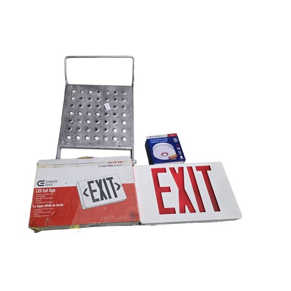 LED Exit Sign, Tile Cutter & Aluminium Work Platform
