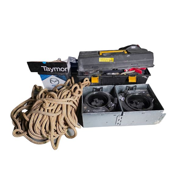 Tools & Hardware Group Lot - includes Set of 2 Broan Ventilation Fans, Tool Box w/ Content & More