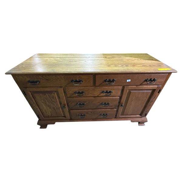 Solid Wood Vintage Dresser - approx. 54" x 18" x 34"