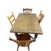 Image 1 : Farmhouse Vintage Mid-Century Solid Wood Dining Table - includes 4 Vintage Chairs (approx. 38" x 56"