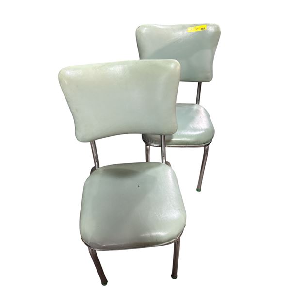 Set of 2 Mid-Century Richardson Style Retro Mint Green Dinner Chairs