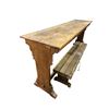 Image 1 : Antique solid Refectory Table w/ assorted Bench - Needs Restoration (approx. 74" x 19 1/2")