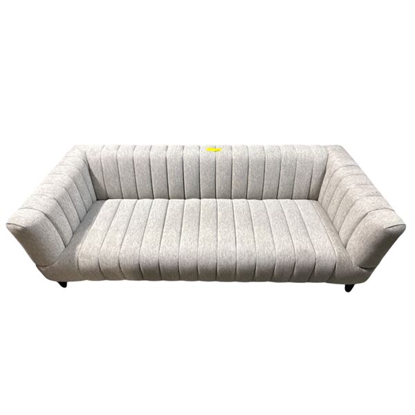 Luxurious 3-Seat Grey Fabric Sofa - Like NEW (approx. 79" L)