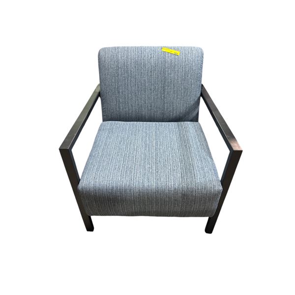 Seville Accent Lounge Blue Chair & Black Metal Frame - Cushion is included (like NEW)