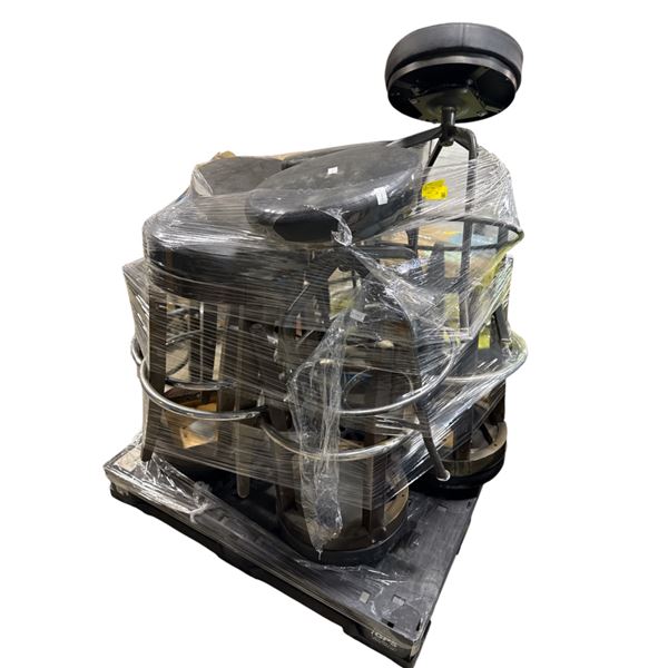 Pallet full of assorted Black Leather Bar Stools - approx. 10-pcs