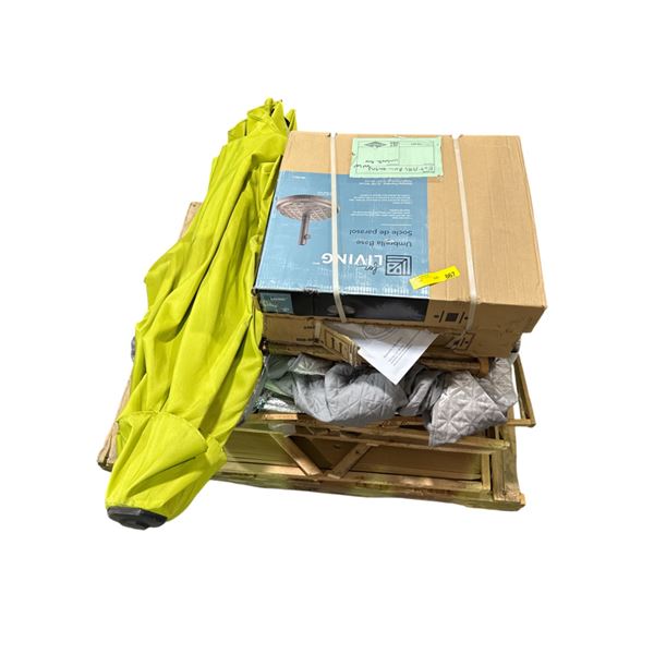 Movie Set Dec Pallet - includes Set of 2 Black Living Umbrella Base, Green Umbrella & More (Must Tak