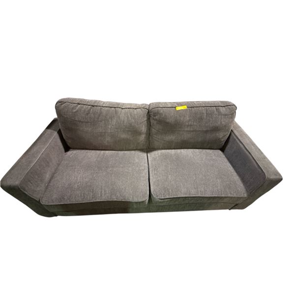 2-Seat Brown Fabric Sofa - approx. 78" L