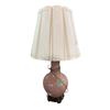 Image 2 : Set of 2 Vintage 3 ft Antique Table Top Beige Rose Lamps w/ Lampshades