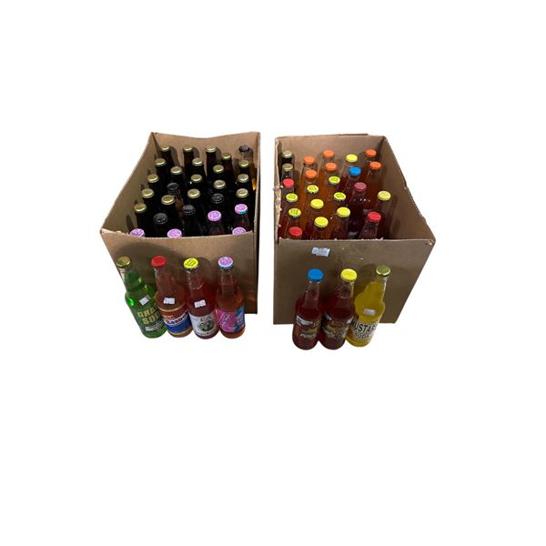 2x Boxes of Various Soda - Shirley Temple, Dragon Drool, Grass Soda, Zombie Brain Juice, Bazooka Gum