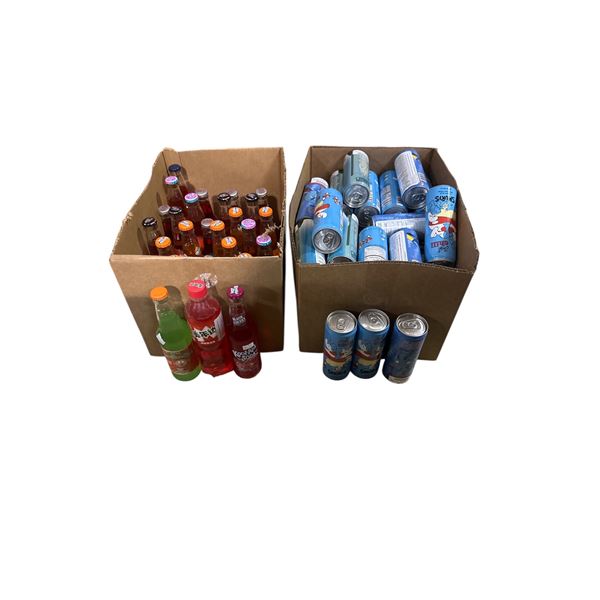 2x Boxes of Various Soda - Smurfs, Barbie, Kool-Aid, Big Red, Etc.
