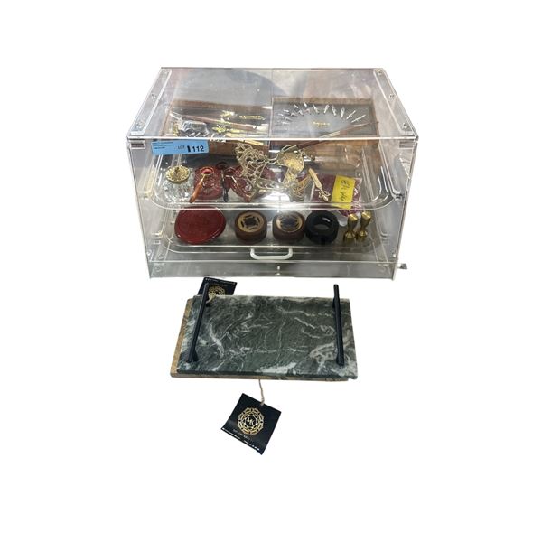 Calligraphy Set - includes Wax, ink, a 2-Tier Pastry Display Case & Apple Cookie jar