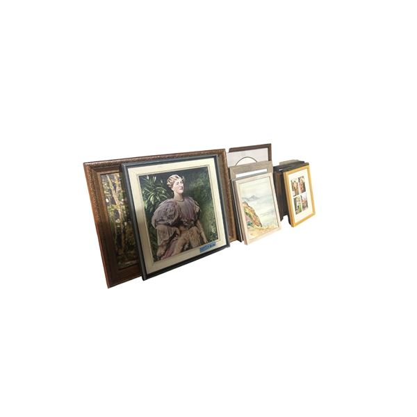 Group of Various Framed Pictures - Portrait, Landscape, Floral, Etc.