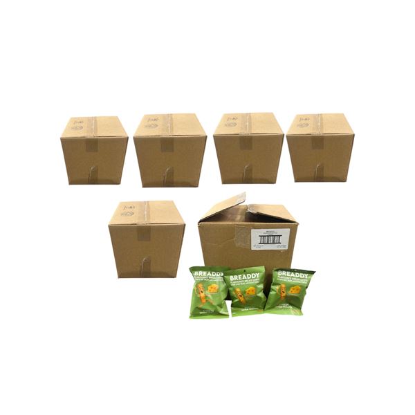 Group of 6 Boxes of Breaddy Flavoured Bread Chips - Cheese 24/Per Box