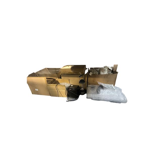 Group of Misc - Lanturn, Heater, Decor Lights, Power Cords, Faux Candles, Etc.