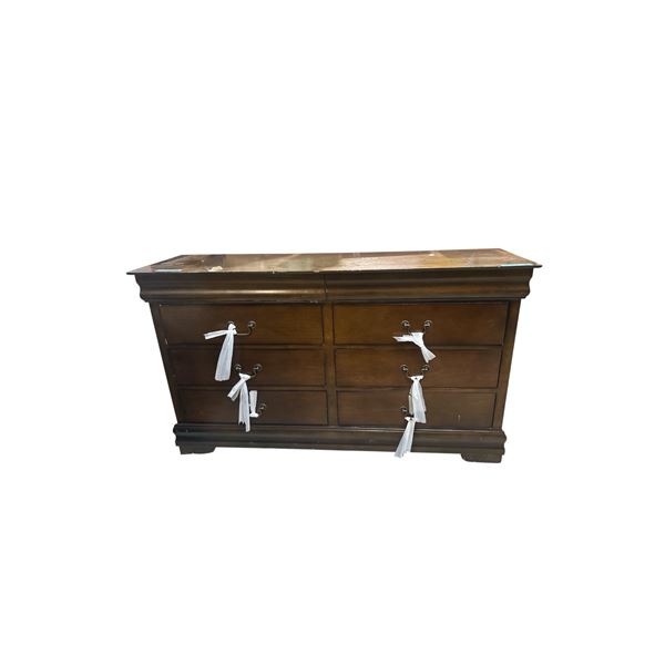 6 Tier Wooden Dresser (Approx. 58in L x 16in D x 33.5in H)