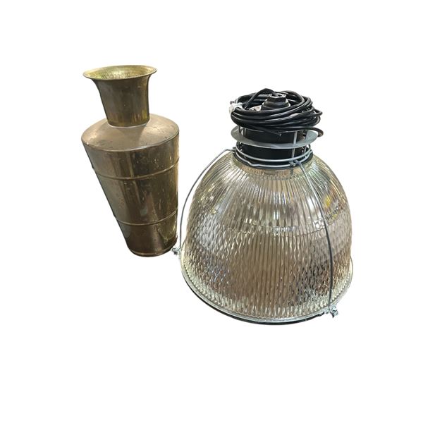 Group of 2 - Industrial Light & Decorative Vase