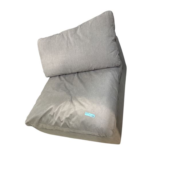 Oversized Grey Armless Lounge Chair with Back Cushion