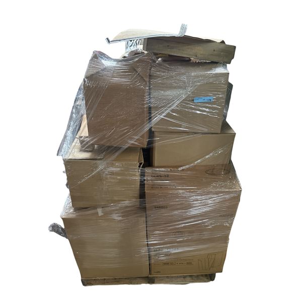 Surprise Pallet of Movie Set Dec - Mason Jar Lips, Bubble Cold Lid, Jars, Paper Bags, Etc.