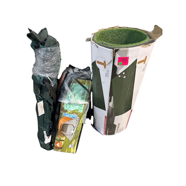 Group of 3 - Golf Hitting Mat, Tent, & Camping Chair