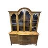 Image 1 : Traditional Wood China Cabinet / Hutch with Glass Display Doors & Lower Storage (60in W x 18.5in D x