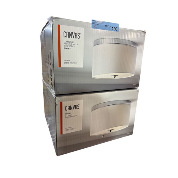 Group of 2 Canvas Luminaire 2 Light Flush Mount