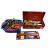 Image 1 : Tools Lot Group - includes Red Tool Box & Bin full of misc. Hand Mini Drills/Batteries & More